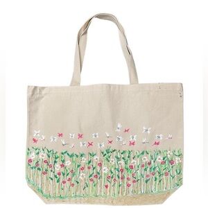 Hand painted canvas reusable tote bag